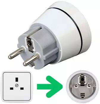 Hama Reisestecker UK/Typ G auf Deutschland/Typ F, wei&szlig; (00223452)