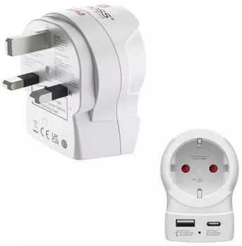 Hama Reiseadapter EU to UK 1x USB-A, 1x USB-C (PD) 20W (00223478)