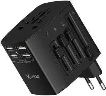 Xlayer Internationaler Reiseadapter universal, schwarz, 220 L&auml;nder (219632)