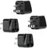 Intirilife Steckdosen-Adapter Typ B Schuko, 4er-Set, schwarz (DE-142553)