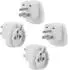 Intirilife Reiseadapter Typ B auf EU Schuko, 4er-Set, weiß (DE-142554)