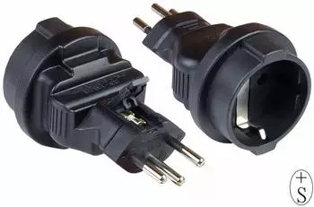 Good Connections Netzstecker-Adapter Typ J (CH) auf Typ F, schwarz (PA-6002S)