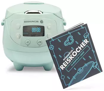 Reishunger Mini Reiskocher 0,6l mint inkl Kochbuch