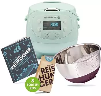 Reishunger Mini Reiskocher 0,6l Set mint - 11-teiliges Starterset