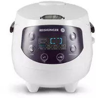 Reishunger Digitaler Mini Reiskocher (0,6l) + Reiskocher Kochbuch | Wei&szlig;