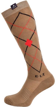 ELT by Waldhausen Reitsocken Argyle Socken cappuccino/feuerrot