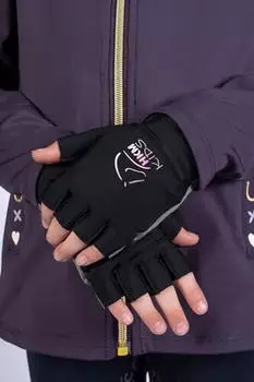 HKM Hobby Horsing Handschuhe schwarz/grau
