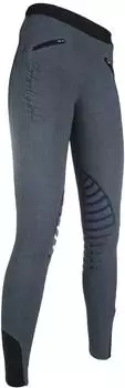 HKM Reitleggings Starlight Silikon (9228) grau melange/schwarz