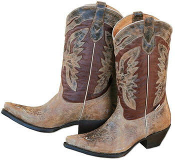 Stars & Stripes Damen- Cowgirlstiefel Lederstiefel Western WBL-24 braun