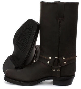 Grinders Hoch Braun Unisex Lederstiefel Cowboy-Western Motorradfahrer