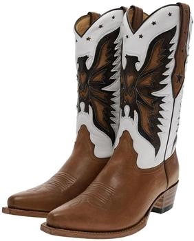 Sendra Boots Cowboy 5514 ROSMY Lederstiefel braun weiß
