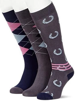 HKM Cardiff Reitsocke grau blau