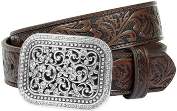 Ariat Embossed Buckle Strap Belt braun