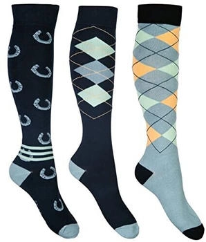 HKM Riding Socks Cardiff dunkelblau/salbei