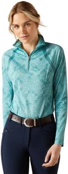 Ariat Sunstopper 3.0 1/4 Zip Baselayer navy dot