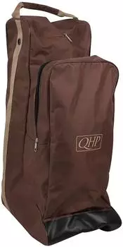 QHP Combi Riding Boot/Helmet Bag braun/beige
