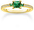 Thomas Sabo Ring mit grünen und weißen Steinen (TR2402-971-6)