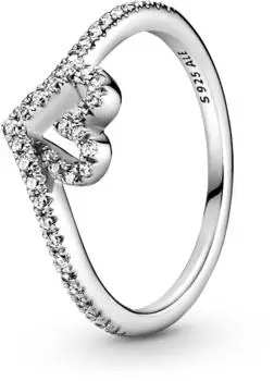 Pandora Funkelnder Wishbone Herz-Ring (199302C01)