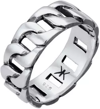 Kuzzoi Bandring Chunky Chain silber