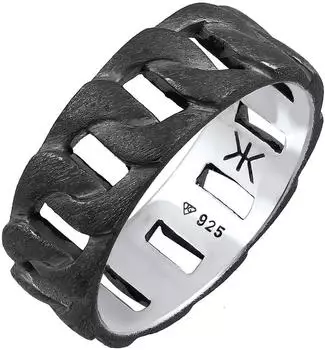 Kuzzoi Bandring Chunky Chain schwarz