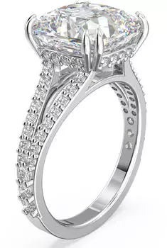 Swarovski Stilla Cocktailring Kissenschliff Pavé Weiß Rhodiniert
