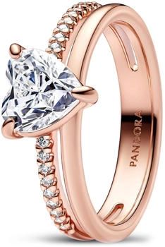 Pandora Doppelband Herz Ring Ros&eacute;vergoldet