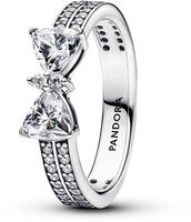 Pandora 193552C01 Silberring f&uuml;r Damen Funkelnde Schleife Doppelreihe