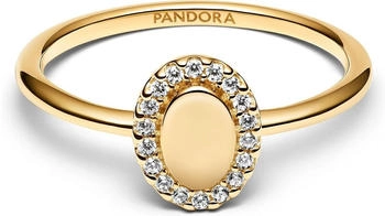 Pandora Engravable heart halo ring Gold (163801C01)