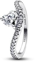 Pandora 193661C01 Damen-Ring Welliges Pav&eacute; Herz Silber