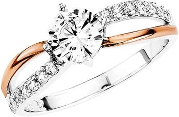 Amor Ring 925 Sterling Silber mit Zirkonia synth., Bicolor (9293032)