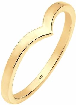 Elli V-Form Stacking Ring 925 Sterling Silber Vergoldet (0610470215_56)