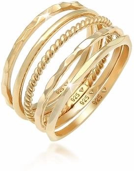 Elli Stapelring Stacking Set 925 Sterling Silber Gold (4050878617615)