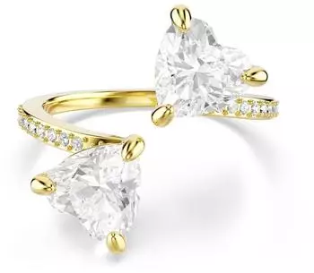 Swarovski Mesmera Offener Ring Herzschliff, Pavé, Weiß, 18K vergoldet