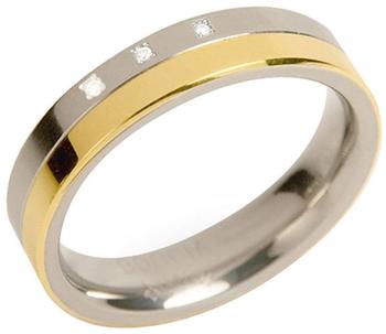 Boccia Edelmetallring teilgoldplattiert Titan Brillanten (01290460)