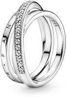 Pandora 199057C01 Damen-Ring Silber Dreifach Gekreuzte Pav&eacute; Schienen