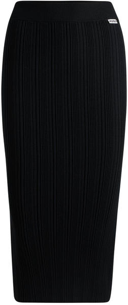Hugo Boss Slim-Fit Schlauchrock mit unregelmäßiger Rippstruktur (50514292) schwarz