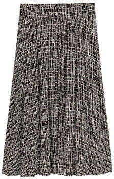 Tom Tailor High Waist Midi-Rock aus Viskose abstract black grid design (1046452_38117)