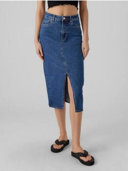 Vero Moda Vmveri Hr Calf Denim Skirt Ga Noos (10295731-Medium Blue Denim)
