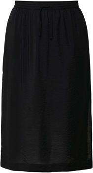 s.Oliver Midi-Rock aus strukturiertem Viskosemix mit seitlichem Schlitz schwarz 2171516.9999.