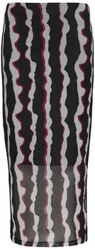 s.Oliver Schmal geschnittener Midirock aus Mesh schwarz 2152635.99B5.