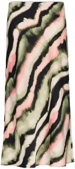 s.Oliver Satin-Rock mit elastischem Bund und All-over-Print blau 2150301.59A0.