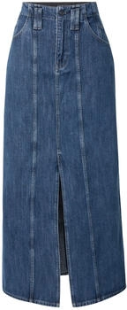 G-Star Viktoria Moto Long Skirt Dunkelblau worn in indigo gear D25289-D762-G852