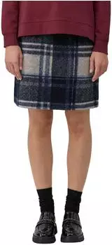 s.Oliver Kurzer Wollmix-Rock mit Karo-Muster blau 2170202.59N2.
