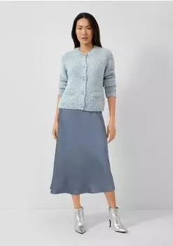s.Oliver Glänzender Satin-Midirock blau 2173423.5456.