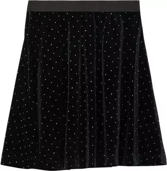 s.Oliver Kurzer Samt-Rock mit Glitzersteinen / schwarz 2173613.9999.