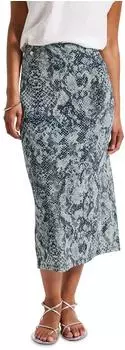 Street One Frauen Mesh-Rock mit Snake Print in Blau Gr: (A36178437020)