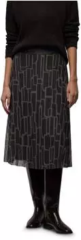 Street One Frauen Mesh Plissée Rock mit Print in Braun Gr: (A36186427103)