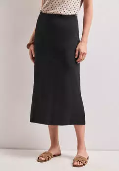 Street One Midi-Rock aus Jersey Unifarbe Schwarz (A36198510001)