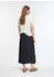 Comma Femininer Chiffon-Plissée-Midirock mit lässigen Tunnelzugdetails (2181542) blau
