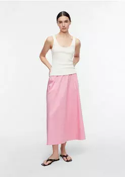 Comma Midirock aus Popeline mit Eingrifftaschen pink 2180709.4180.
